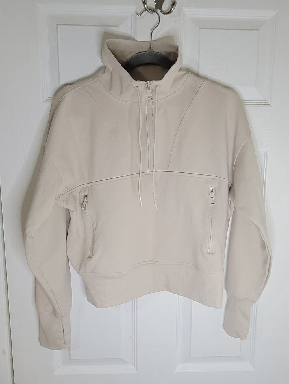 Old Navy Cream Half-Zip Pullover Sweatshirt Size M Women NWT/ BOX